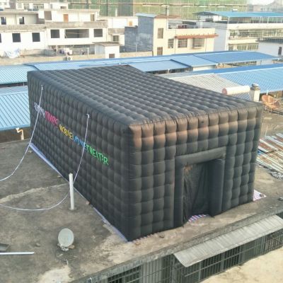 Customized giant movie tent balloon black inflatable cube marquee outdoor theater for party or event