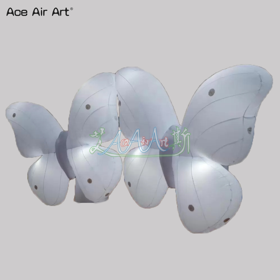 Good Quality Inflatable Butterfly Wings Installed With White Lights Used For Stage Performance Background Decoration