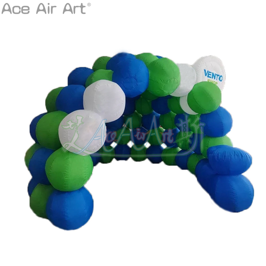 Green Balloon Inflatable Spherical Shell Semi Dome Tent Can Be Customized with Logo or Pattern for Advertising or Entertainment