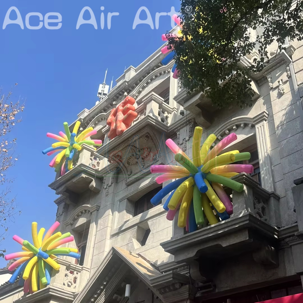 Inflatable Colorful Star Air Blow Colorful Star Balloon for Building Decoration Event Music Concert Advertising Props