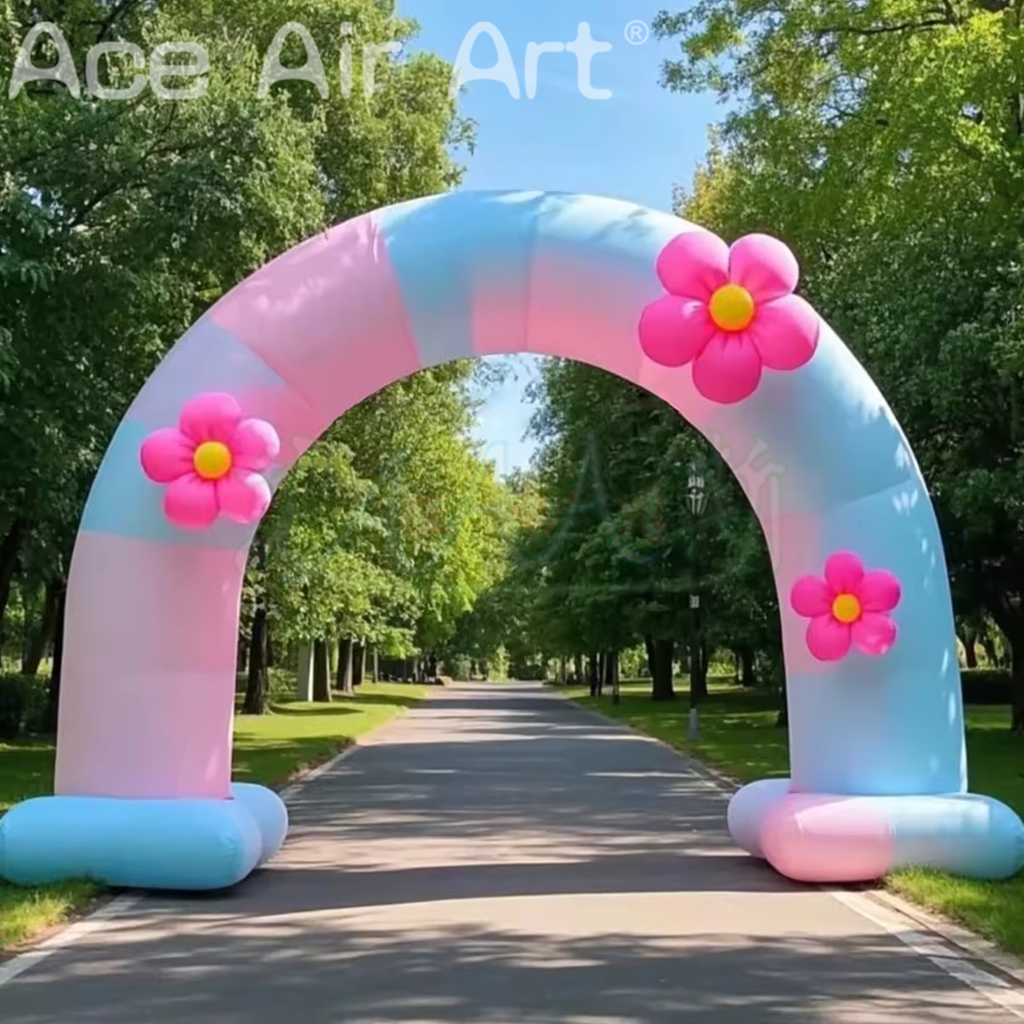 Custom Inflatable Advertising Flower Arch Entrance for Events and Parties