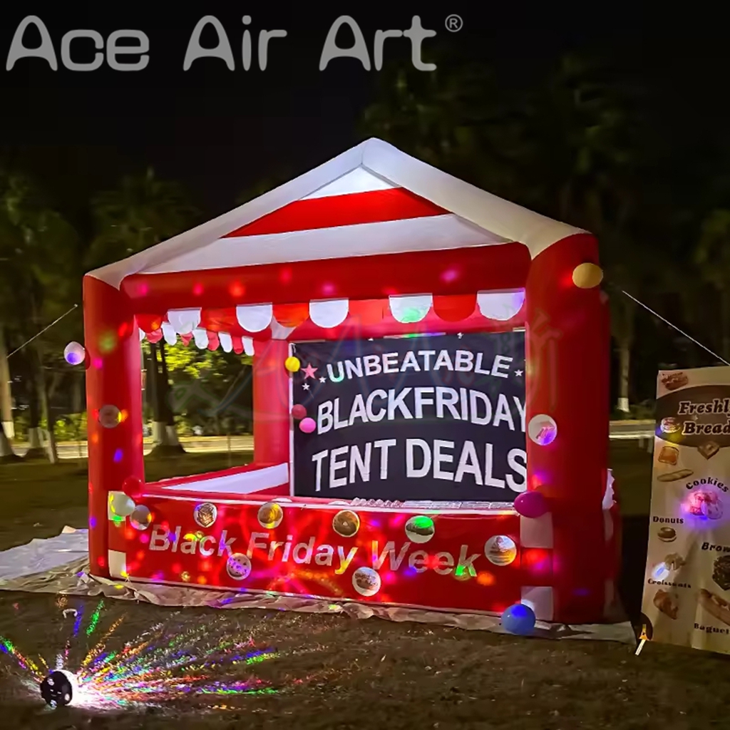 4mLX3mW Canival Treat Shop Inflatable Candy Factory Pop Corn,Juice Drink Service Counter,Ice Cream Sale Stand Booth For Sale