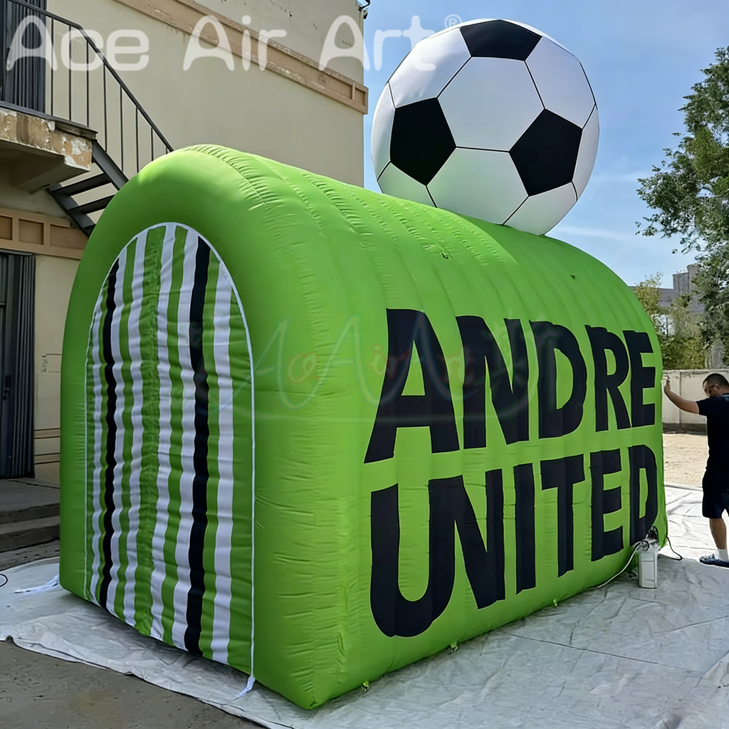 Soccer Themed Inflatable Football Sports Tunnel Tent for Outdoor Decoration