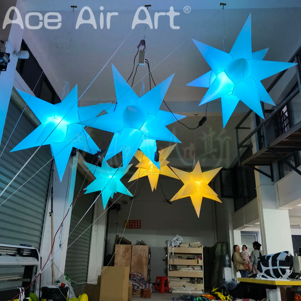 Hot Selling LED Lights Inflatable Lighting Stars Balloon for Hanging Decoration